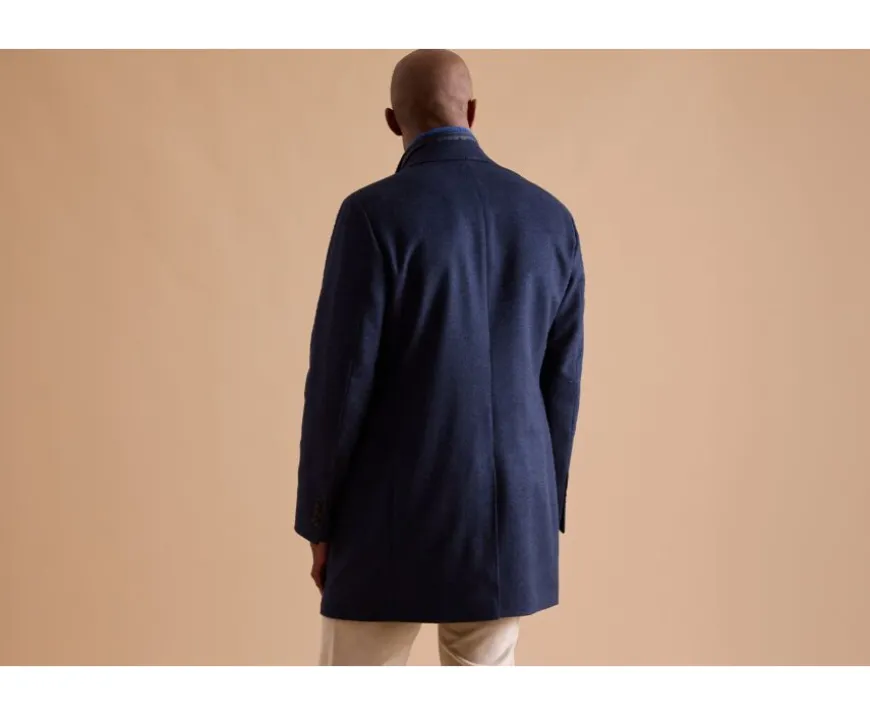 Abrigo de invierno de cachemira y lana para hombre Espiga Azul Oscuro Honoré Ii-Bexley Store