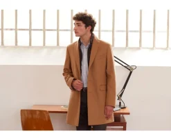 Abrigo de invierno de cachemira y lana para hombre Camel Honoré Ii-Bexley Shop