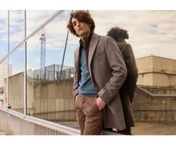 Abrigo de invierno de cachemira y lana para hombre Espiga Topo Honoré Ii-Bexley New