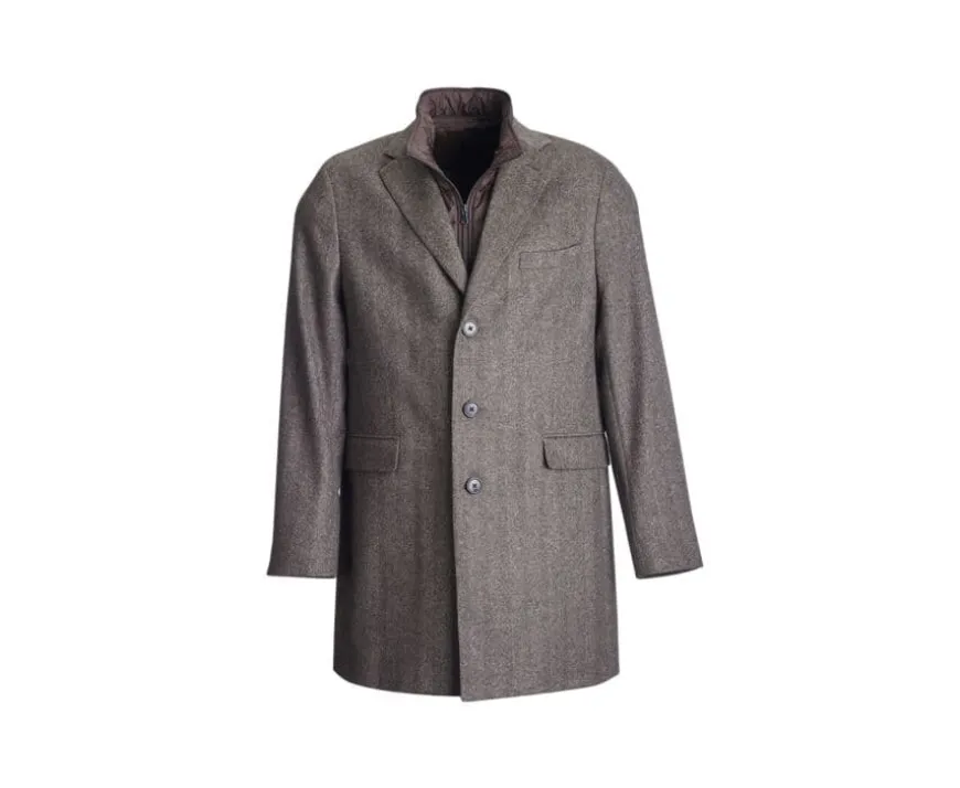 Abrigo de invierno de cachemira y lana para hombre Espiga Topo Honoré Ii-Bexley New