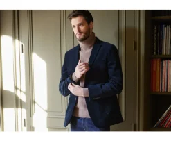 Americana de pana lavada para hombre Azul marino Blazer Léontilde-Bexley Clearance