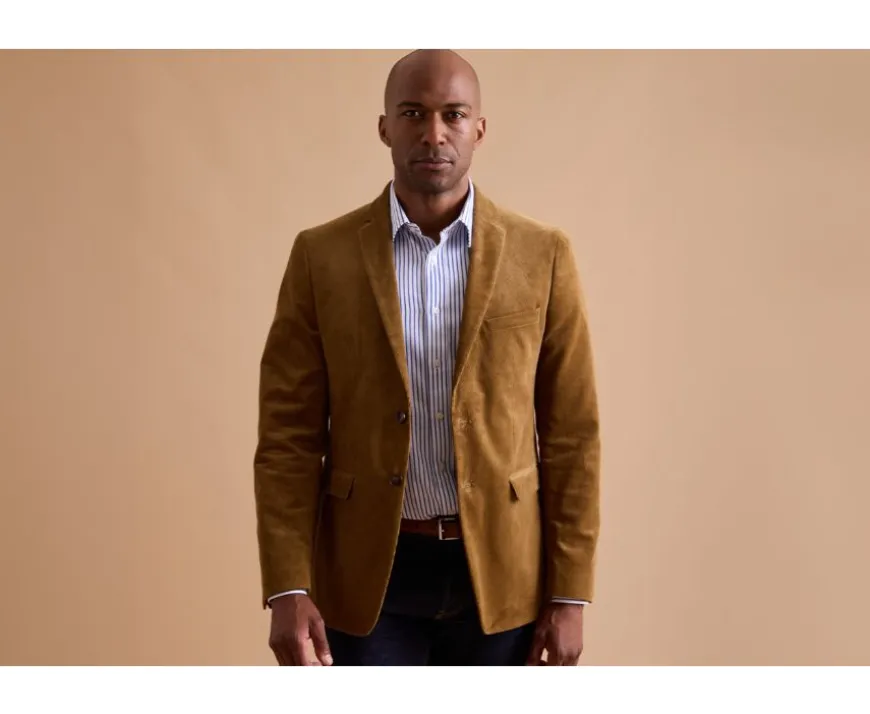 Americana de pana lavada para hombre Topo oscuro Léontilde-Bexley Sale