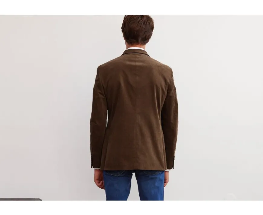 Americana de pana lavada para hombre Topo oscuro Léontilde-Bexley Shop