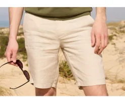 Bermudas lino hombre Beis Claro Borys-Bexley Online