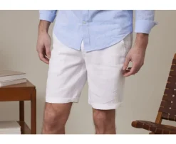 Bermudas lino hombre Blanco Borys-Bexley Sale