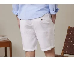 Bermudas lino hombre Blanco Borys-Bexley Sale