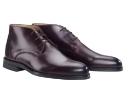 Botas bajas de piel chocolate Patinada para hombre Watford Ii Gomme City-Bexley Discount