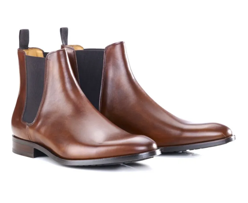 Botas Chelsea de hombre con suela de goma coñac patinado Toddington Gomme-Bexley Online