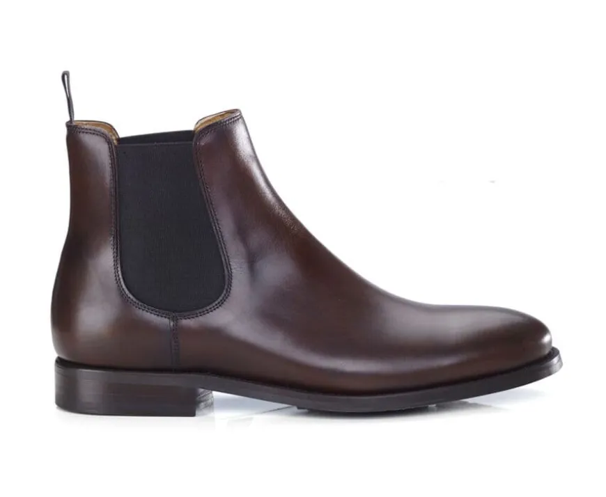 Botas Chelsea de piel Chocolate patinado Alderton Gomme-Bexley New