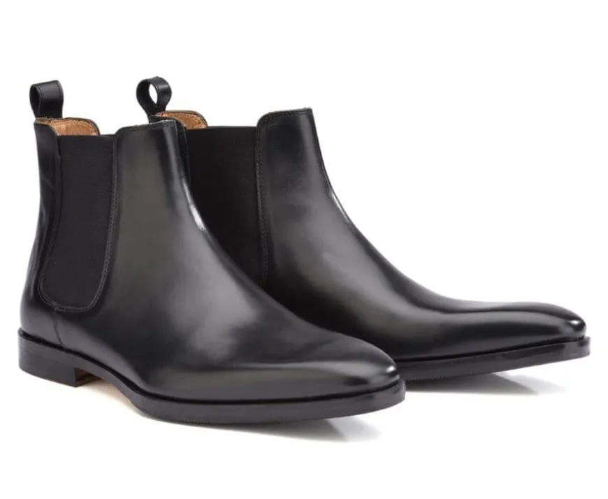 Botas Chelsea de piel para hombre Negras Bergame Patin-Bexley Cheap