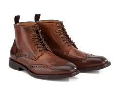 Botas derby de hombre con cordones Castaño patinado Charing Gomme City-Bexley Sale
