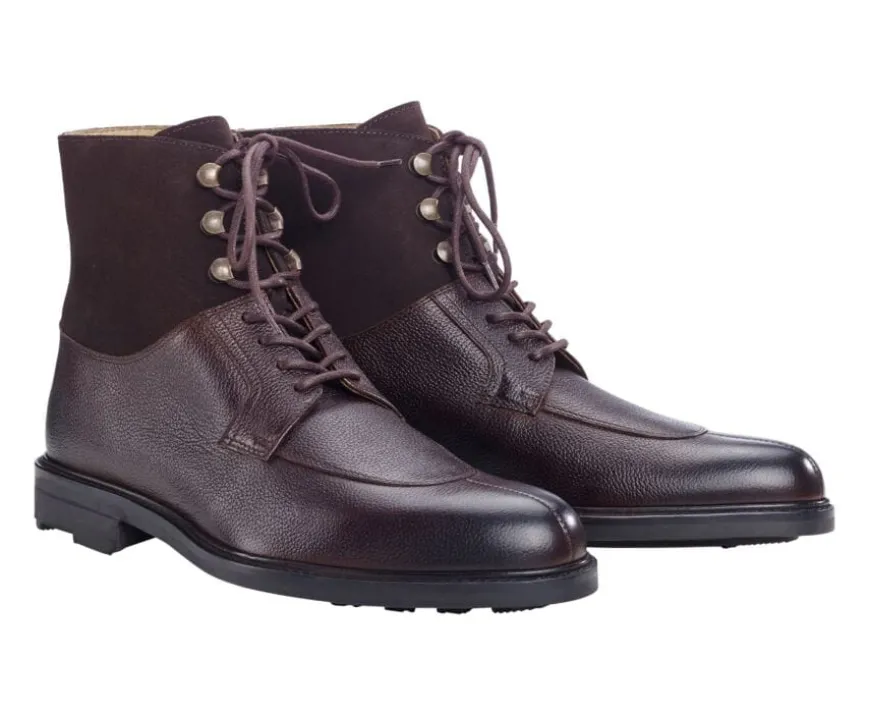 Botas Hombre en Cuero Chocolate granulado Kent High Gomme Country-Bexley Best