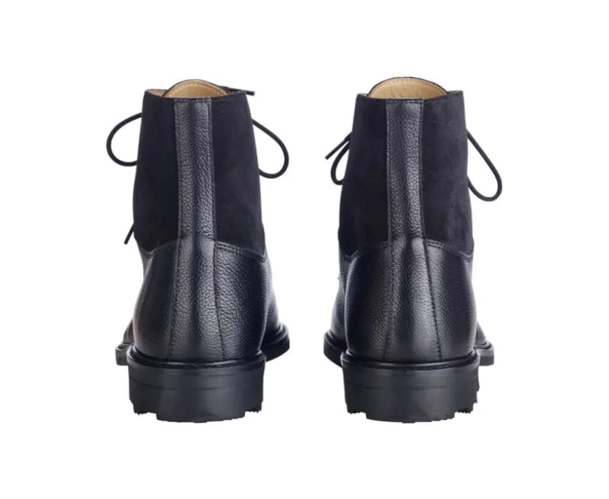 Botas Hombre en Cuero Negro granulado Kent High Gomme Country-Bexley Fashion