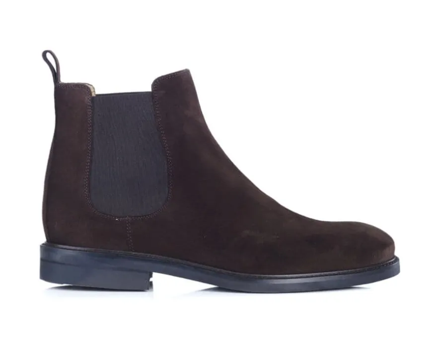 Botines Chelsea para hombre Terciopelo Pardo Fangler Gomme City-Bexley Best