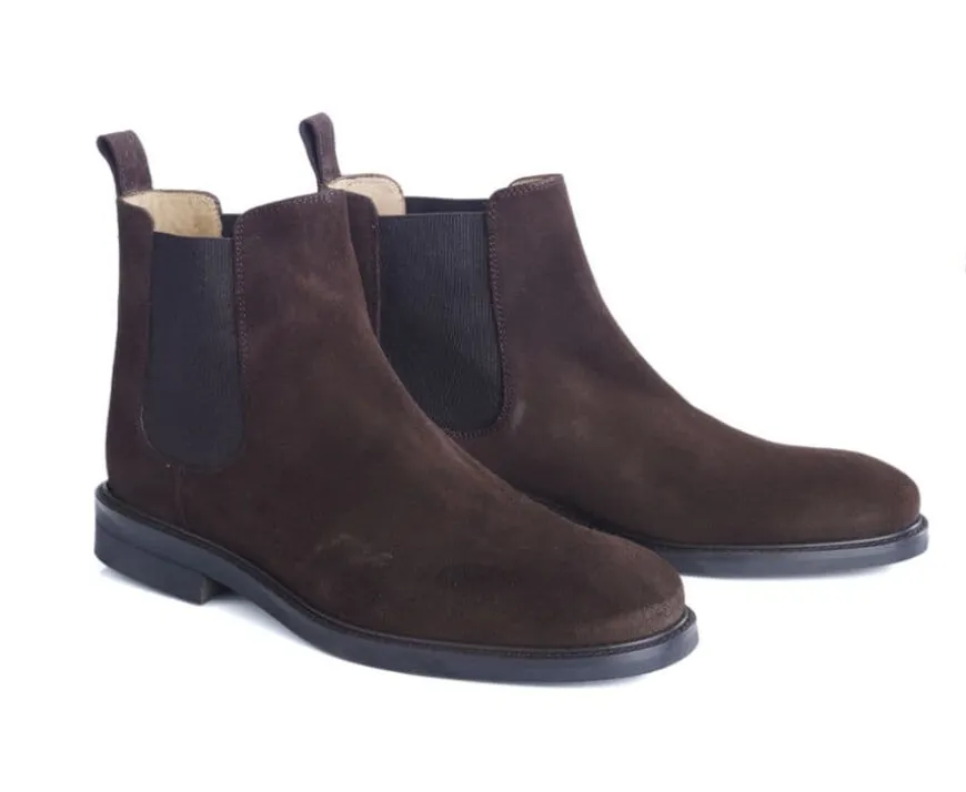 Botines Chelsea para hombre Terciopelo Pardo Fangler Gomme City-Bexley Best