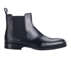 Botines de hombre Negros con suela de cuero y goma de caucho Dovon Patin-Bexley Hot