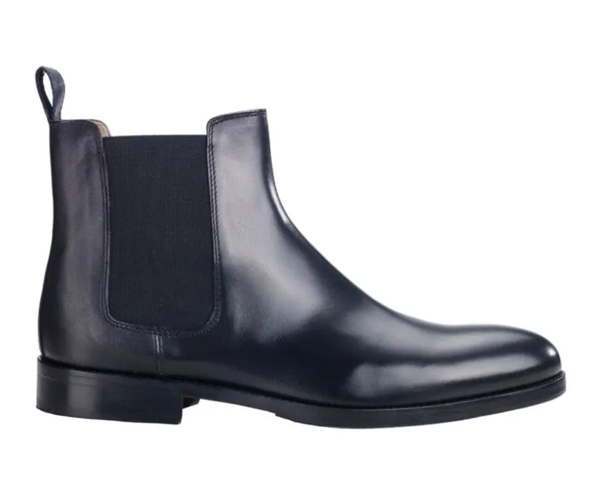Botines de hombre Negros con suela de cuero y goma de caucho Dovon Patin-Bexley Hot
