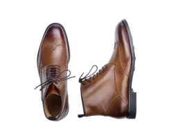 Botines derby con cordones para hombre Chocolate patinado Charing Gomme City-Bexley Clearance