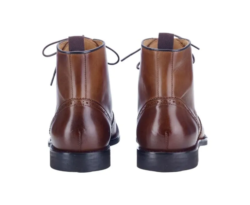 Botines derby con cordones para hombre Chocolate patinado Charing Gomme City-Bexley Clearance