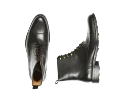 Botines derby con cordones para hombre Negro patinado Enfield Ii Gomme City-Bexley New
