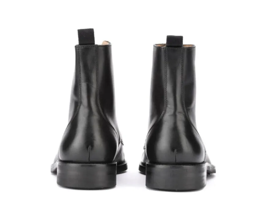 Botines derby con cordones para hombre Negro patinado Enfield Ii Gomme City-Bexley New