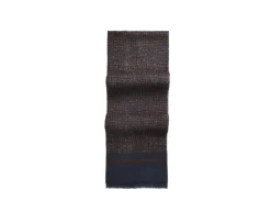 Bufanda de lana Azul marino estampado Leonado y Gris-Bexley Cheap
