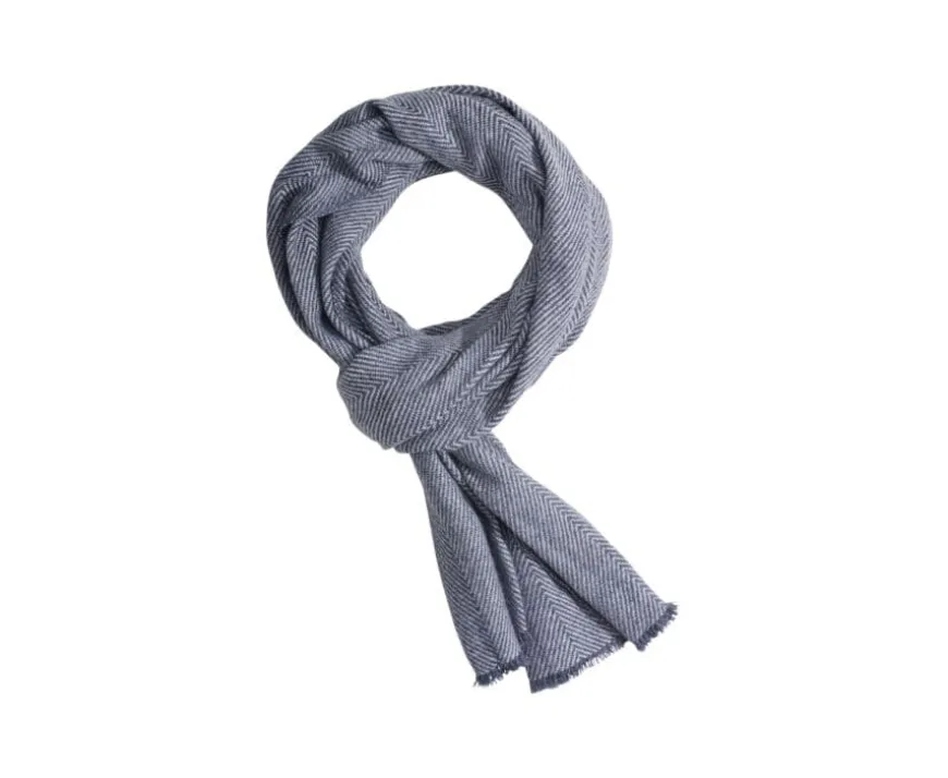 Bufanda de lana fina y cachemira Gris y Crudo-Bexley Store