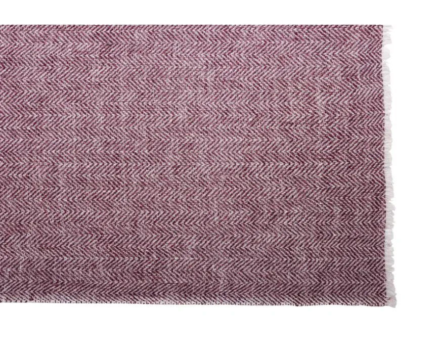 Bufanda de lana fina y cachemira Espiga Burdeos y Ecru-Bexley Flash Sale