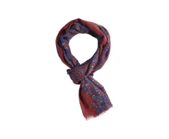 Bufanda de Lana Rojo motivo Azul-Bexley Store