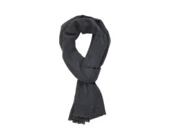 Bufanda de lana y cachemira espiga Azul moteado-Bexley Store