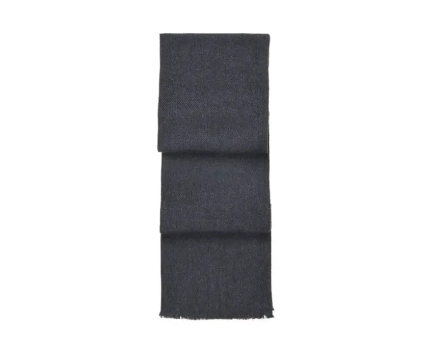 Bufanda de lana y cachemira espiga Azul moteado-Bexley Store