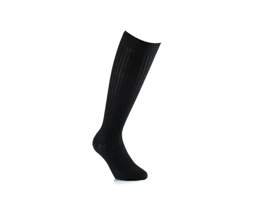 Calcetines altos Hilo de Escocia para hombre Negro-Bexley Discount
