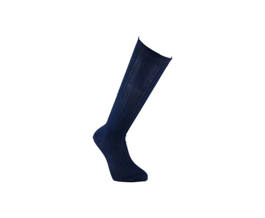 Calcetines altos Hilo de Escocia para hombre Marino-Bexley Discount