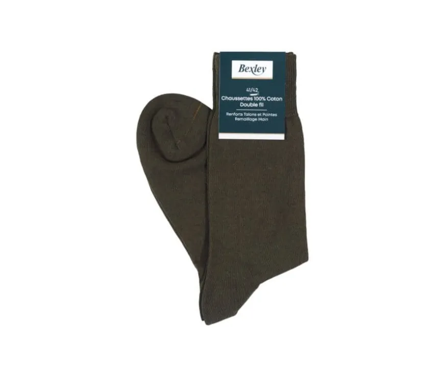 Calcetines de algodón fino para hombre Verde-Bexley Best Sale