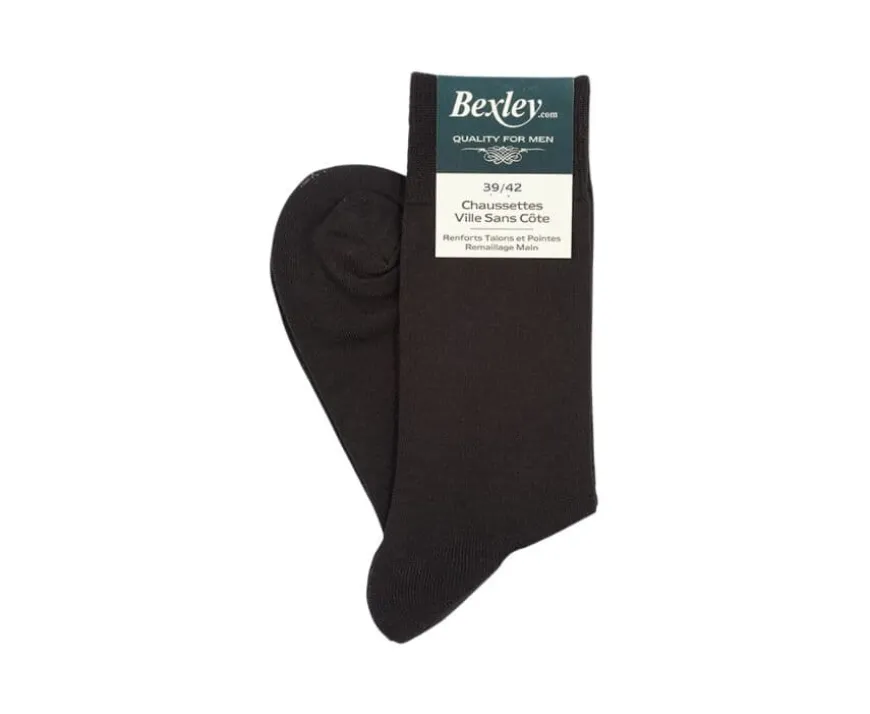 Calcetines de algodón fino para hombre Marrón-Bexley Sale