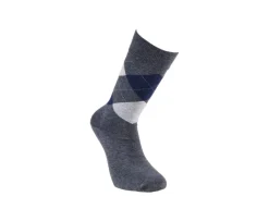 Calcetines de algodón grueso con diamantes gris antracita y azul-Bexley Cheap