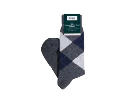 Calcetines de algodón grueso con diamantes gris antracita y azul-Bexley Cheap