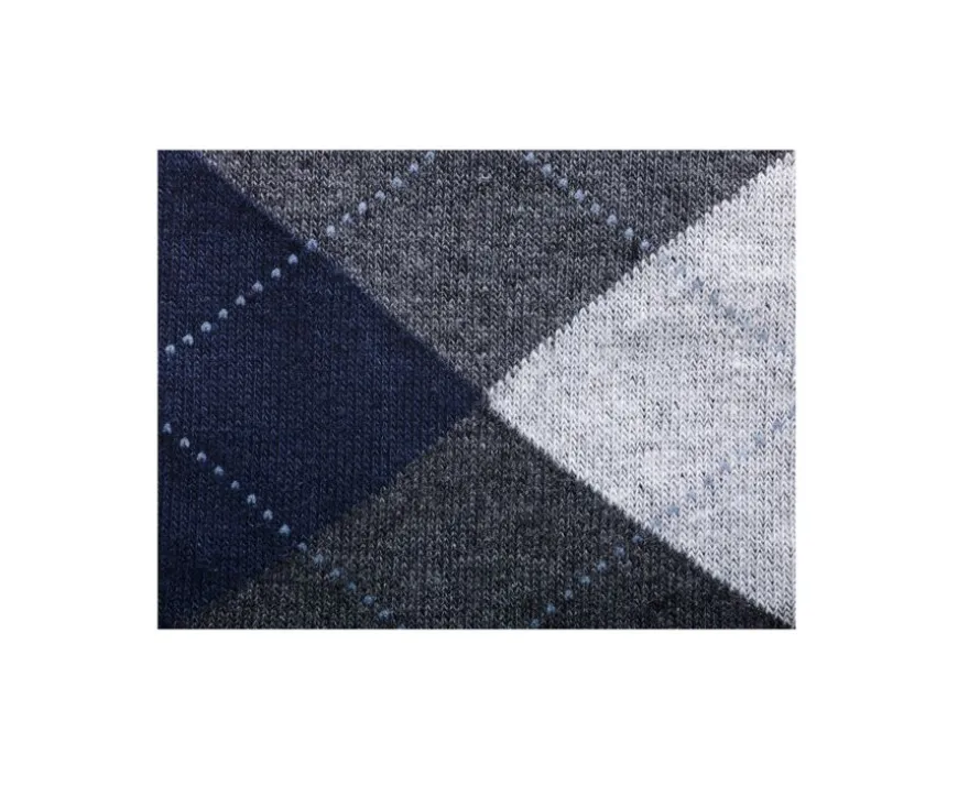 Calcetines de algodón grueso con diamantes gris antracita y azul-Bexley Cheap