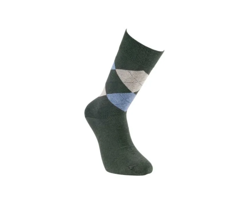 Calcetines de algodón grueso con diamantes verde y azul-Bexley Cheap