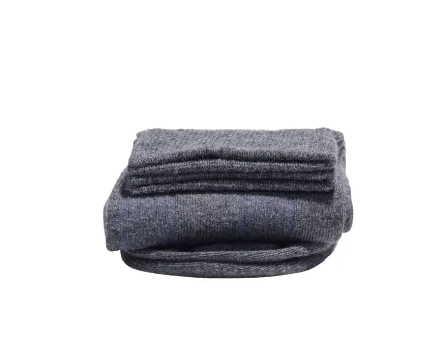 Calcetines de algodón grueso con rayas de espiga Gris Antracita-Bexley Cheap