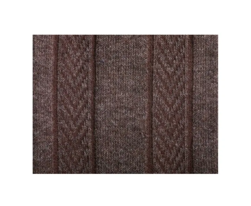Calcetines de algodón grueso con rayas de espiga Chocolate Moteado-Bexley Shop