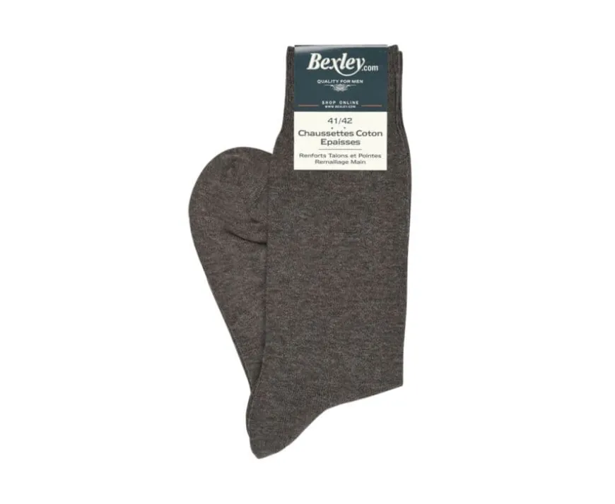 Calcetines de algodón grueso para hombre Chocolate moteado-Bexley Flash Sale