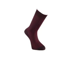Calcetines en canale Hilo de Escocia para hombre Marrón y Rojo-Bexley Flash Sale