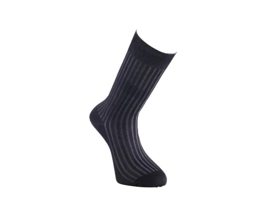 Calcetines en canale Hilo de Escocia para hombre Negro y Gris-Bexley Sale