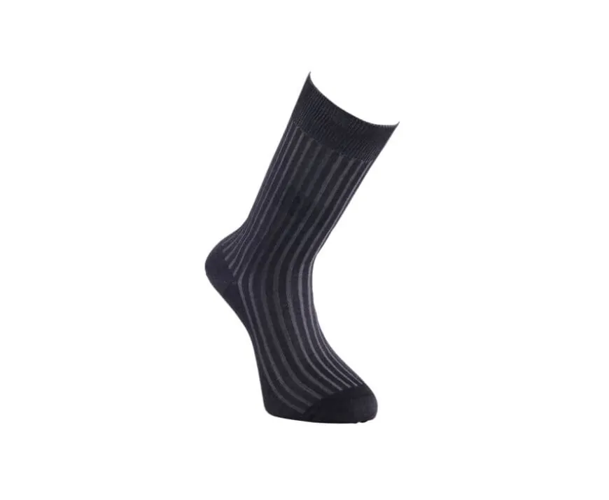 Calcetines en canale Hilo de Escocia para hombre Negro y Gris-Bexley Sale