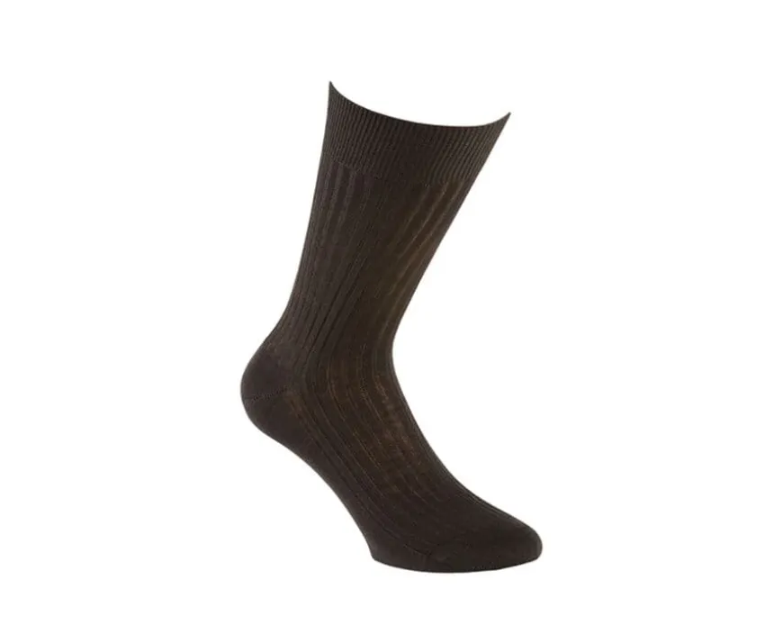 Calcetines en canale Hilo de Escocia para hombre Marrón-Bexley Clearance
