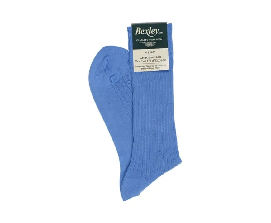 Calcetines en canale Hilo de Escocia para hombre Azul medio-Bexley Hot