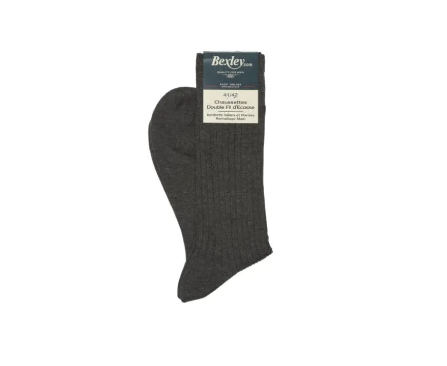 Calcetines en canale Hilo de Escocia para hombre Gris medio moteado-Bexley Shop