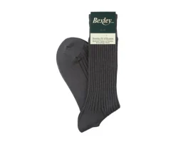 Calcetines en canale Hilo de Escocia para hombre Antracita-Bexley Clearance