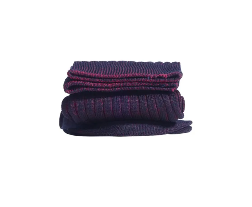 Calcetines en canale Hilo de Escocia para hombre Marino y Rejo Burdeos-Bexley Shop